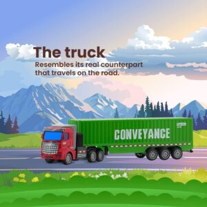 Kids Toy Four-Way Remote Control Car Tractor Container Truck Electric Transporter (0486) - Image 4