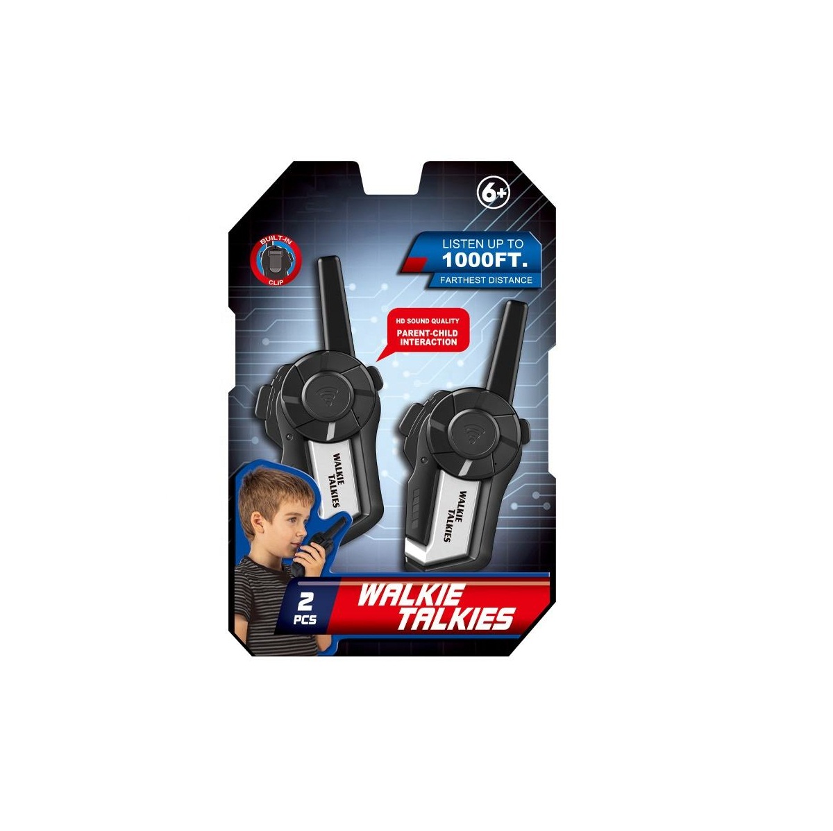 Kids Toy Radio Handheld Wireless Walkie Talkie 1000 Feet 2 Pcs (0618) 3