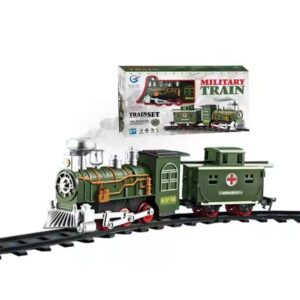 Steam Locomotives Electric  Military Train Toy With Smoke (0100)