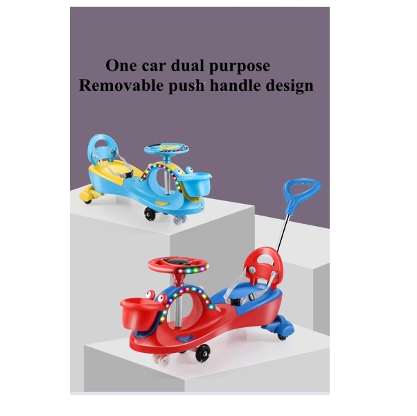 Swing Magic Car Anti Roll Music Sliding Twisting Car with Handle & Basket (BBC62) 11