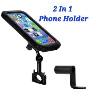 2 In 1 Motor Phone Holder Bicycle Phone Holder Handlebar Mirror Waterproof Flip Cover - Image 2