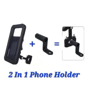 2 In 1 Motor Phone Holder Bicycle Phone Holder Handlebar Mirror Waterproof Flip Cover - Image 4