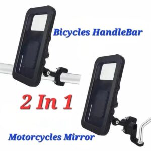 2 In 1 Motor Phone Holder Bicycle Phone Holder Handlebar Mirror Waterproof Flip Cover - Image 5