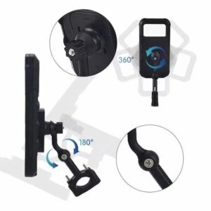 2 In 1 Motor Phone Holder Bicycle Phone Holder Handlebar Mirror Waterproof Flip Cover - Image 6