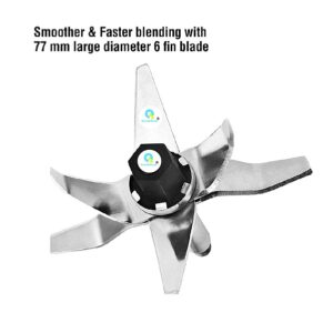 Blender Mixer Grinder Wet (Big) Jar"6 FIN" Blade - Image 2
