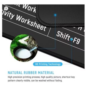 Excel Shortcuts Large Extended English Letter Shortcut Mouse Pad XL (700X300X2mm) - Image 4