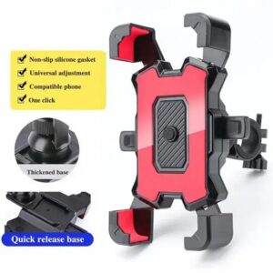 Motorcycle Phone Holder Mount with Auto Lock for Rearview Mirror Handle