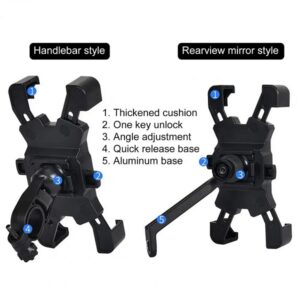Motorcycle Phone Holder Mount with Auto Lock for Rearview Mirror Handle - Image 8