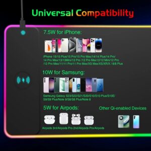 RGB Gaming Mouse Pad With Wireless Charging Pad - Image 7