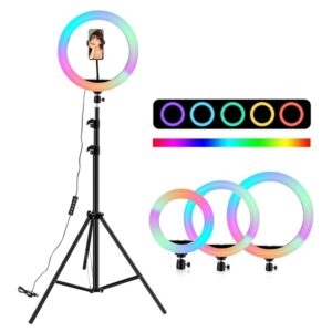 RGB Soft LED Ring Light 13 Inch MJ33 With 7 FT Tripod Stand - Image 2