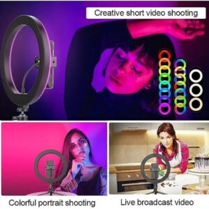 RGB Soft LED Ring Light 13 Inch MJ33 With 7 FT Tripod Stand - Image 6