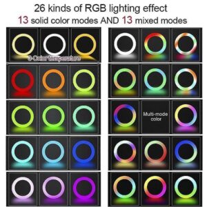 RGB Soft LED Ring Light 13 Inch MJ33 With 7 FT Tripod Stand - Image 9