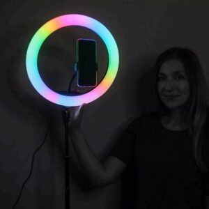 RGB Soft LED Ring Light 13 Inch MJ33 With 7 FT Tripod Stand - Image 10