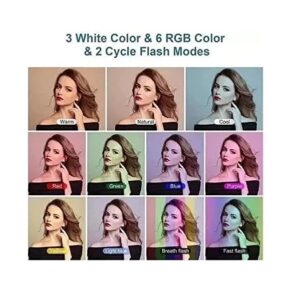 RGB Soft LED Ring Light 18 Inch MJ45 with 3 Phone Holder - Image 7