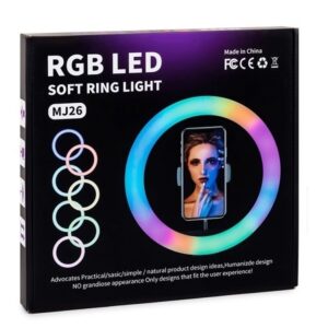 RGB Soft LED Ring Light 10 Inch MJ26 with 7 Feet Stand - Image 4