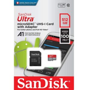 SanDisk Ultra microSDXC 100MB/s UHS-I Memory Card with Adaptor (512GB)