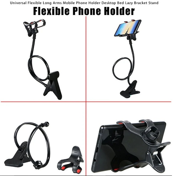 Universal Lazy Bracket Mobile Phone Stand Flexible Gooseneck Long Arm Clip 8