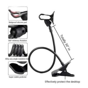 Universal Metal Lazy Bracket Mobile Phone Stand Flexible Gooseneck Long Arm Clip - Image 10
