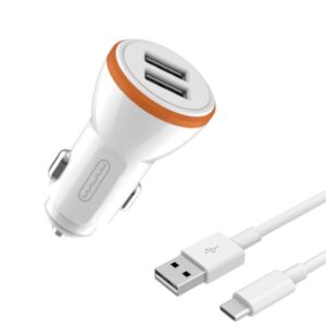 WUW-T71 2.4A 2 USB Car Charger Set (Type C) - Image 5