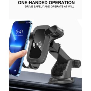 WUW Z30 Automatically Wireless Fast Charging 15W 360° Center Console in Car- Holder - Image 9