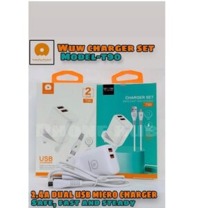 Wuw T90 Super Fast Charger 2.4A USB to Micro 120W Charging Set - Image 2