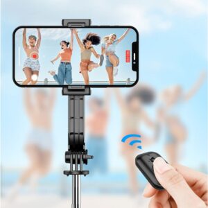 C01 Portable 360-degree Rotating Phone Selfie Stick with Remote Control Mini Split Phone Clip Camera Tripod - Image 3