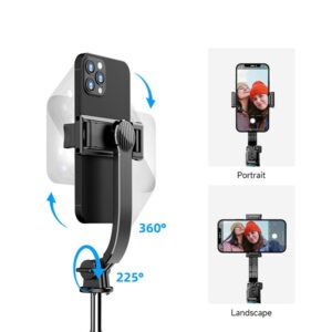 C01 Portable 360-degree Rotating Phone Selfie Stick with Remote Control Mini Split Phone Clip Camera Tripod - Image 4