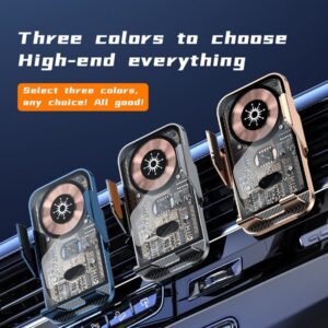 Car Wireless Fast Charger and Auto Sensor Magnetic Phone Holder 15W - Image 4