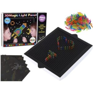 Children's Educational Toy Creative Mushroom Nail Light Mosaic Pegboard  3D Jigsaw Puzzle Game Funny Building Block (0444)