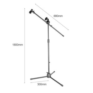 Collapsible Tripod Boom Mic Microphone Stands with 2 Mic Clip Holders - Image 7