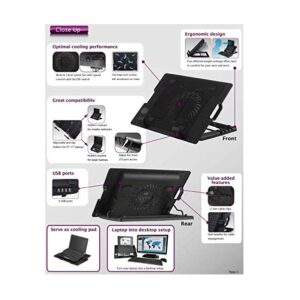 Dual Fan Adjustable Laptop Notebook Cooling Pad 9" - 17" - Image 5