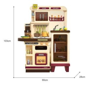 Kids Kitchen Set Large Play Kitchen with Realistic Lights and Sounds 103cm (0503) - Image 3