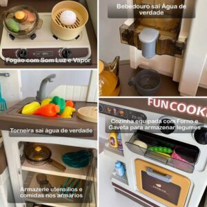 Kids Kitchen Set Large Play Kitchen with Realistic Lights and Sounds 103cm (0503) - Image 7