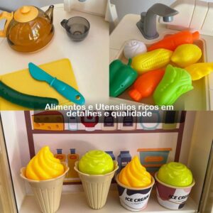 Kids Kitchen Set Large Play Kitchen with Realistic Lights and Sounds 103cm (0503) - Image 8