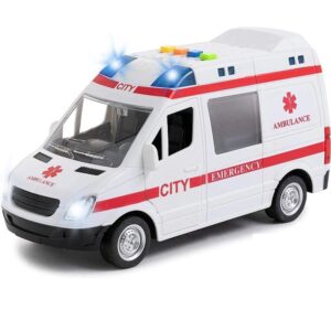 Kids Toy Emergency Rescue Ambulance Vehicle With Flashing Light And Sound (0018) - Image 2