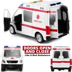 Kids Toy Emergency Rescue Ambulance Vehicle With Flashing Light And Sound (0018) - Image 3