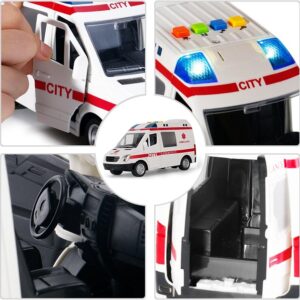 Kids Toy Emergency Rescue Ambulance Vehicle With Flashing Light And Sound (0018) - Image 4