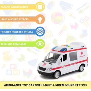 Kids Toy Emergency Rescue Ambulance Vehicle With Flashing Light And Sound (0018) - Image 7