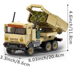 Kids Toy Wange Plastic Army M142 HIMARS Vehicle Military Puzzle  Brick Building Block Set (0587) - Image 9