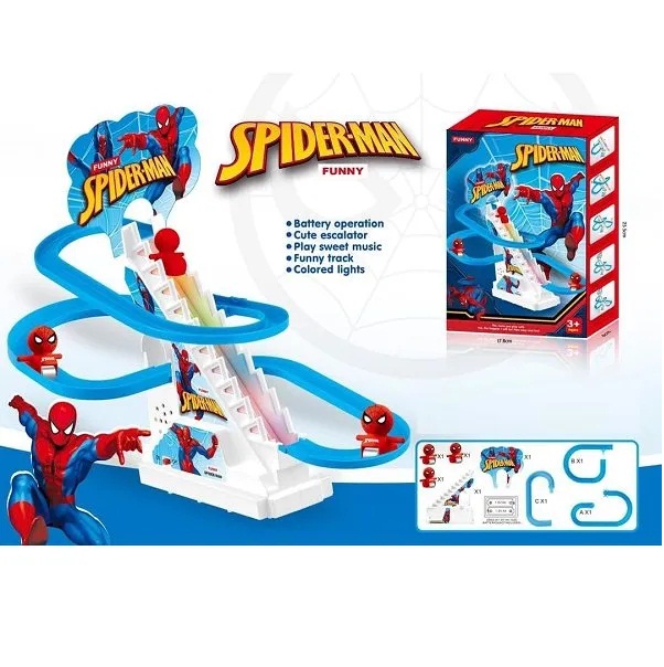 Spiderman Fun Slide Set with Automatic Escalator with Lights and Music (0318) 4
