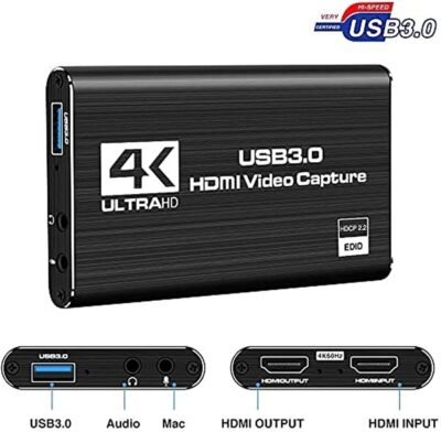 Video Capture Card 4K-2K HDMI to USB 3.0 1080P 60 FPS Live Streaming ...