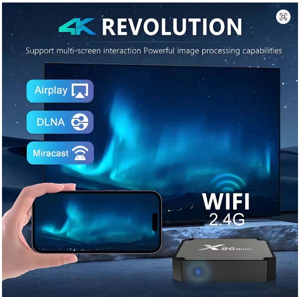 X96 Amlogic S905W Quad Core Android 7.1.2 Smart TV Set-Top Box Media Player, 1GB+8GB, HD 2.0, TF, AV, RJ45 4