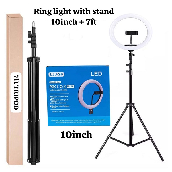 10 Inches Ring Light (LJJ-26) with 7 Feet Tripod Stand 1