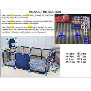 Children's Playpen Safety Fence with Basketball Hoop (PP03) - Image 5