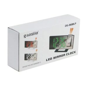 Gaosiio LED Mirror Digital Clock with Time/Temp/Date Display Projector Alarm (DS-3618LP) - Image 3