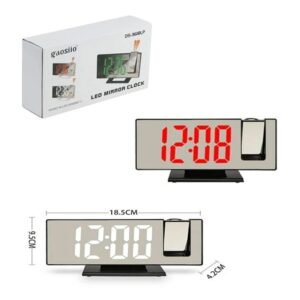 Gaosiio LED Mirror Digital Clock with Time/Temp/Date Display Projector Alarm (DS-3618LP) - Image 5