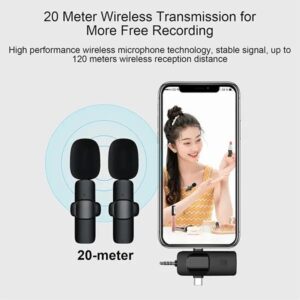 K15 3 in 1 Dual Microphone Type C | iPhone Lightning | 3.5mm Audio Jack Transmission Wireless Microphone - Image 4