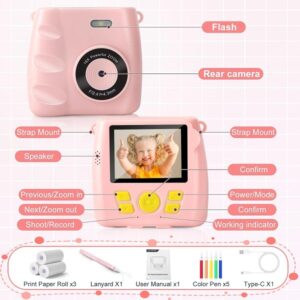 Kids Rechargeable Instant Print Digital Camera (0500) - Image 8