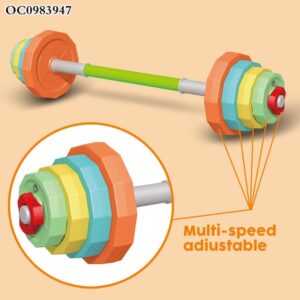 Kids Toy Colorful Sport Training Gym Add Water Weightliftings Plastic Barbell (0398) - Image 4