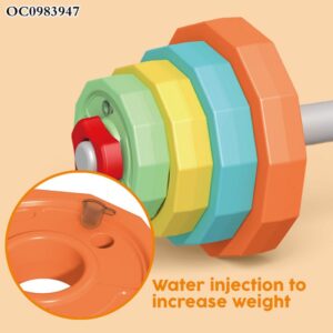 Kids Toy Colorful Sport Training Gym Add Water Weightliftings Plastic Barbell (0398) - Image 5